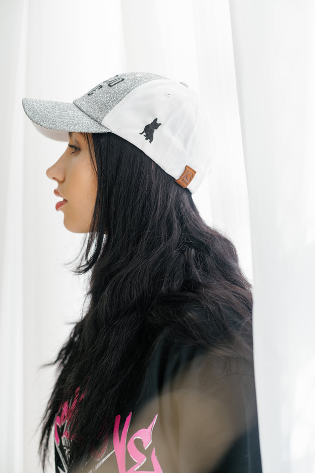 Silver & Black Spread Love Glam Pony Hat